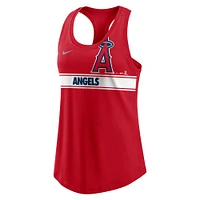 Women's Nike Red Los Angeles Angels Cropped Logo Performance Racerback Tank Top