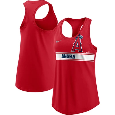 Women's Nike Red Los Angeles Angels Cropped Logo Performance Racerback Tank Top