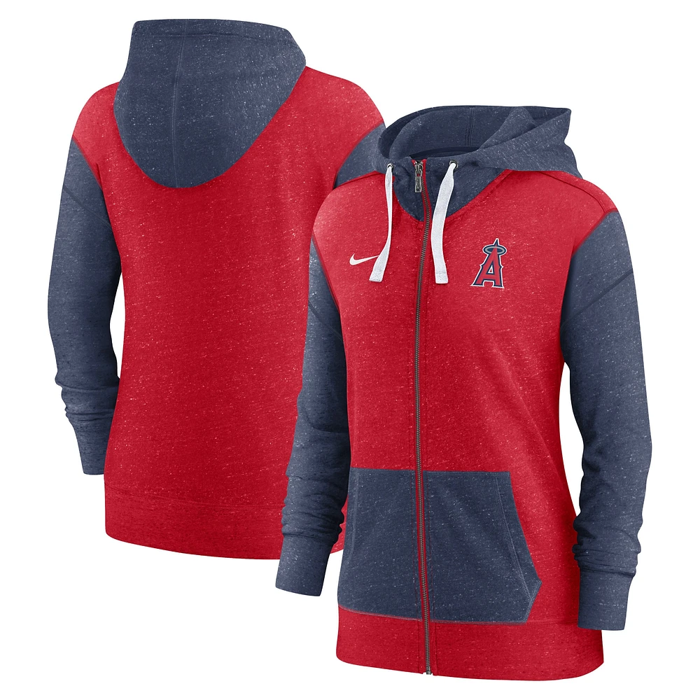 Sweat à capuche entièrement zippé Los Angeles Angels Nike rouge pour femme