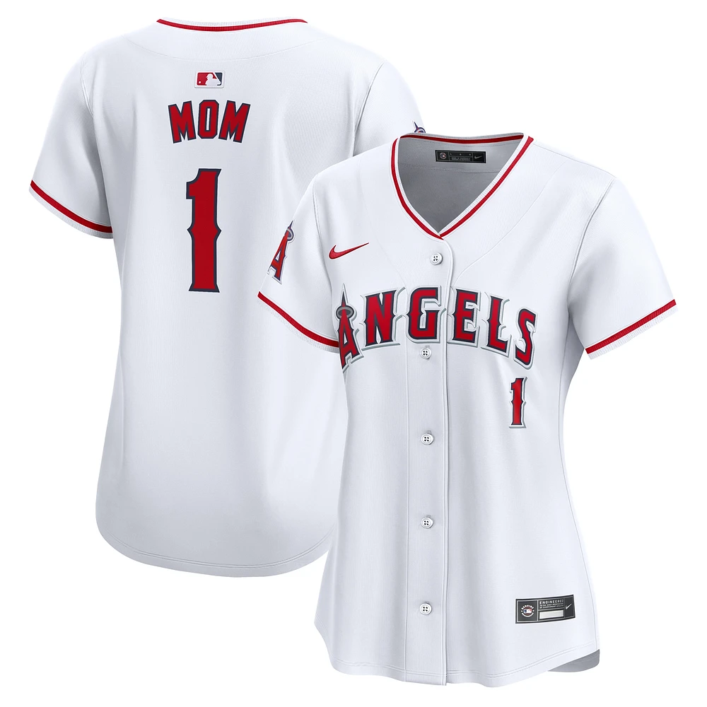 Women's Nike White Los Angeles Angels #1 Mom Home Limited Jersey