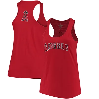 Los Angeles Angels Soft as a Grape Women's Plus Swing for the Fences Racerback Tank Top - Red