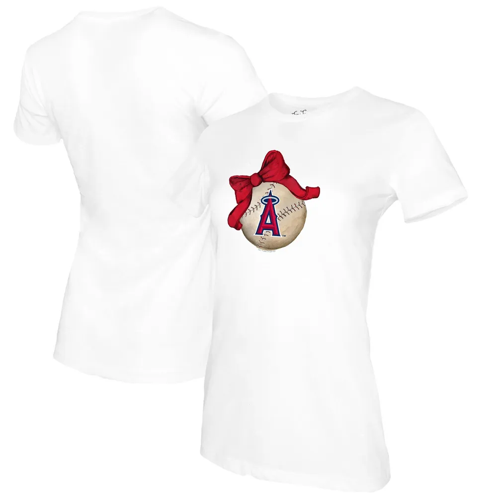 Lids Los Angeles Angels Tiny Turnip Women's Baseball Bow T-Shirt - White