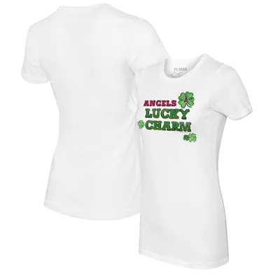 Los Angeles Angels Tiny Turnip Women's Lucky Charm T-Shirt - White