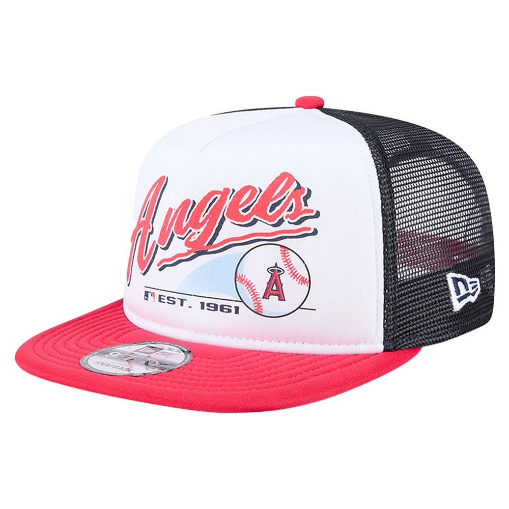 Casquette Snapback rétro 9FIFTY Los Angeles Angels New Era blanche pour jeunes