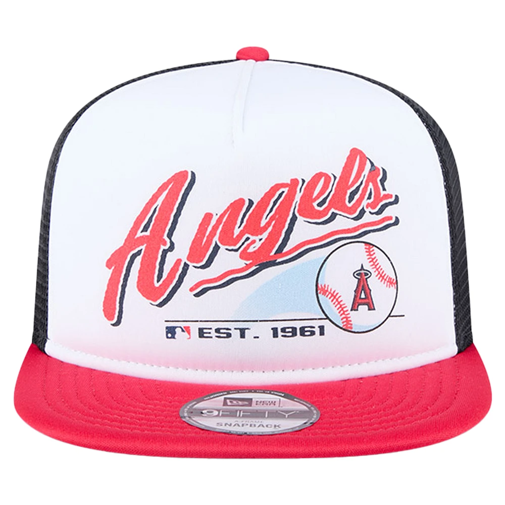 Casquette Snapback rétro 9FIFTY Los Angeles Angels New Era blanche pour jeunes