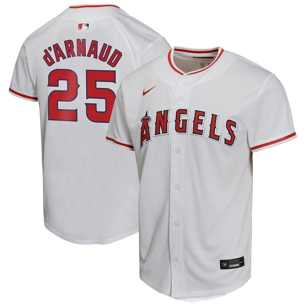Maillot de joueur à domicile Nike Travis d'Arnaud blanc Los Angeles Angels pour jeunes