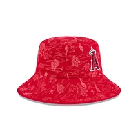 Bob rouge New Era pour jeunes Los Angeles Angels, entraînement de printemps 2025, imprimé intégral