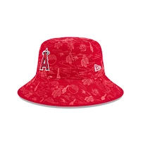 Bob rouge New Era pour jeunes Los Angeles Angels, entraînement de printemps 2025, imprimé intégral