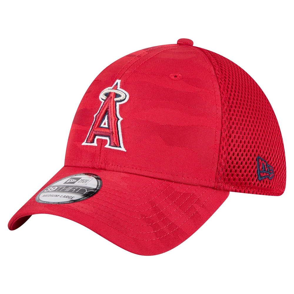 Casquette 39THIRTY Flex-Fit camouflage Los Angeles Angels rouge New Era pour jeune
