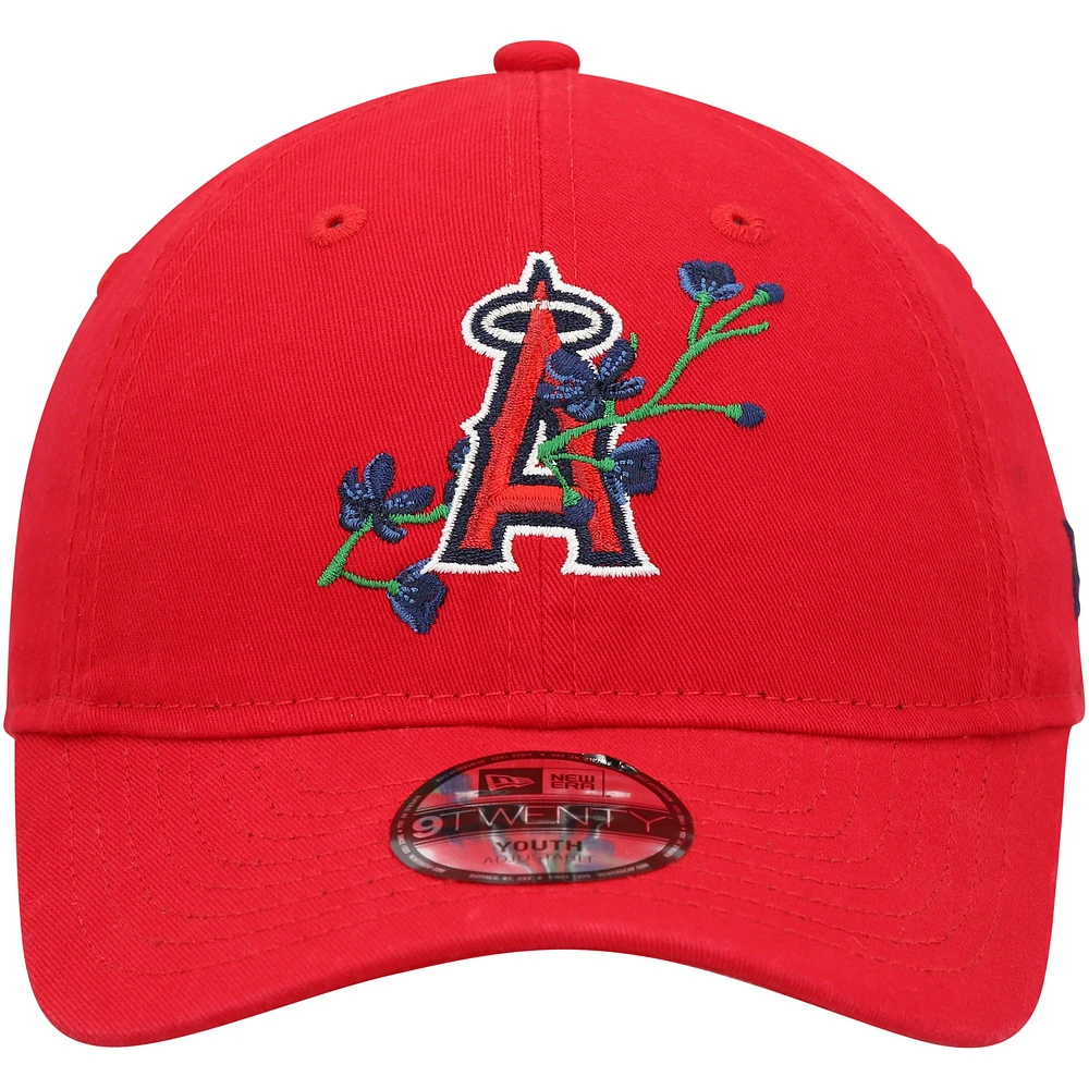 Casquette réglable rouge Los Angeles Angels Game Day Bloom 9TWENTY pour jeune