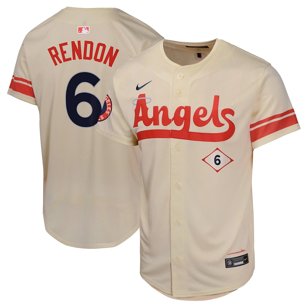 Maillot de joueur Nike Anthony Rendon Crème Los Angeles Angels City Connect Limited pour jeune