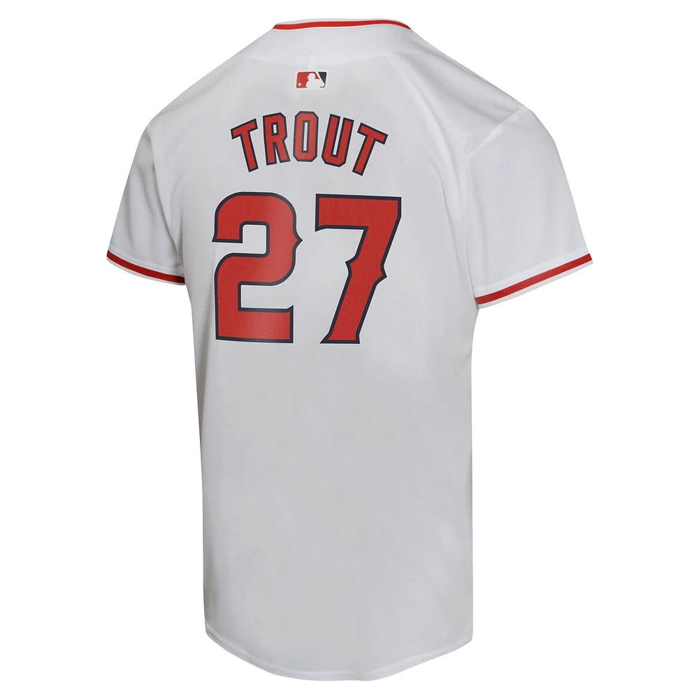 Maillot de joueur match à domicile Nike Mike Trout pour jeunes des Angels Los Angeles, blanc