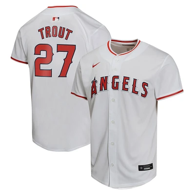 Maillot de joueur match à domicile Nike Mike Trout pour jeunes des Angels Los Angeles, blanc