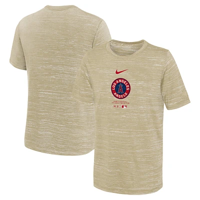 Youth Nike Tan Los Angeles Angels City Connect Practice Graphic Performance T-Shirt