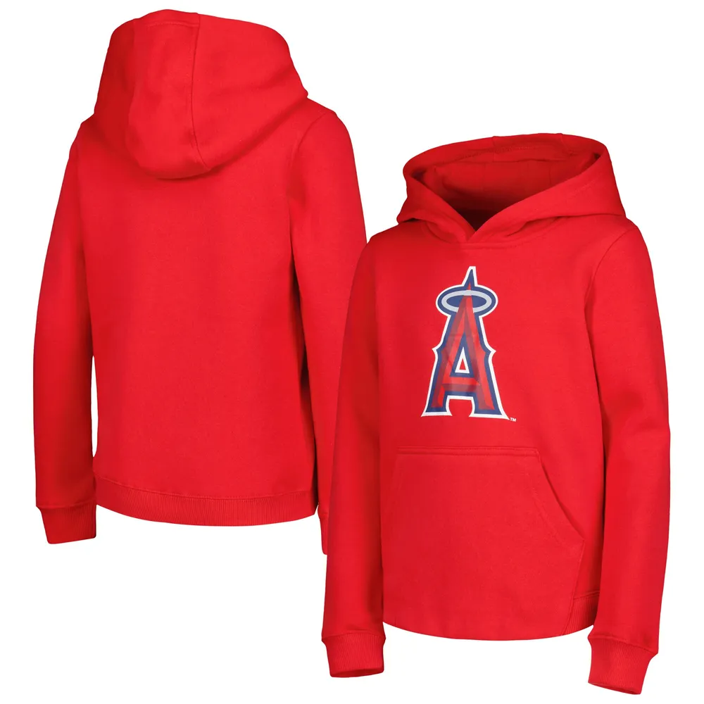 Sweat à capuche rouge enfiler avec logo principal de l'équipe Los Angeles Angels pour jeune