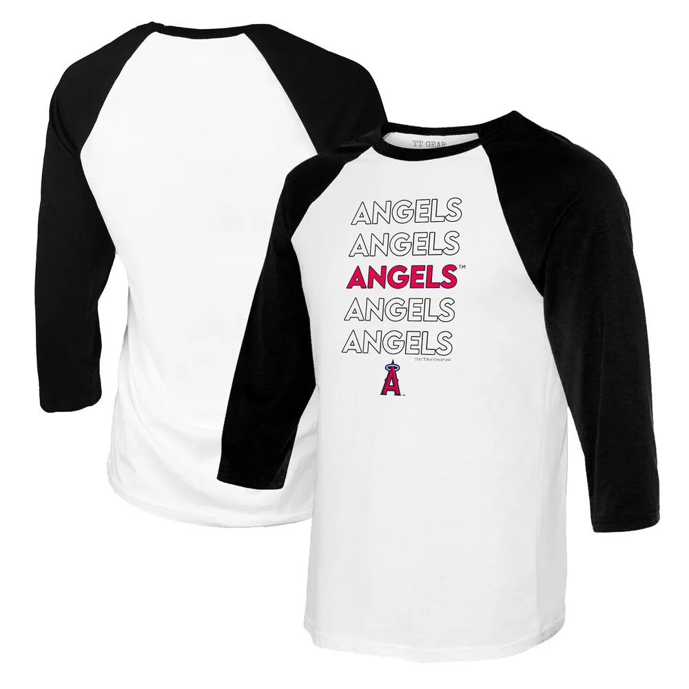 Lids Los Angeles Angels Tiny Turnip Youth Stacked Raglan 3/4 Sleeve T-Shirt  - White/Black