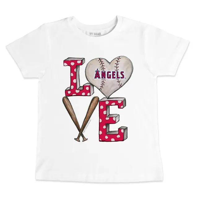 Youth Tiny Turnip White Los Angeles Angels Baseball Tear T-Shirt Size: Small