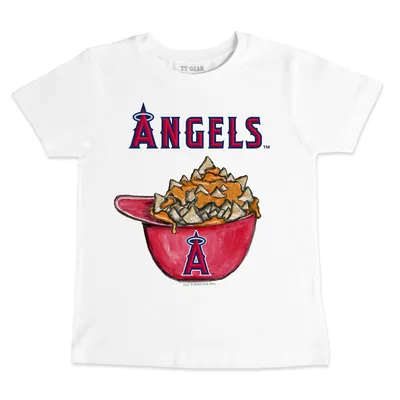 Women's Tiny Turnip White Los Angeles Dodgers Nacho Helmet T-Shirt