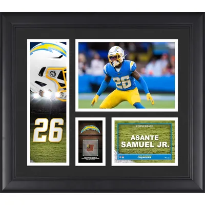 Asante Samuel Jr. Los Angeles Chargers Fanatics Authentic Framed 15" x 17" Player Collage with a Piece of Game-Used Ball