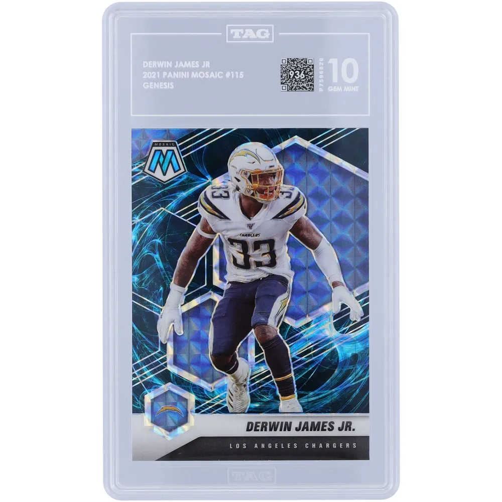 Lids Derwin James Los Angeles Chargers 2021 Panini Mosaic Genesis Prizm  #115 TAG Authenticated 10 Card