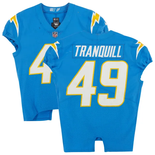 Drue Tranquill Los Angeles Chargers Game-Used #49 White Jersey