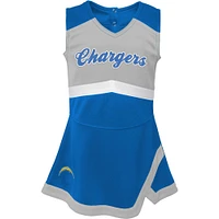 Robe pull Los Angeles Chargers Cheer Captain bleu poudré pour bébé fille