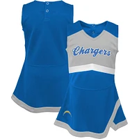 Robe pull Los Angeles Chargers Cheer Captain bleu poudré pour bébé fille