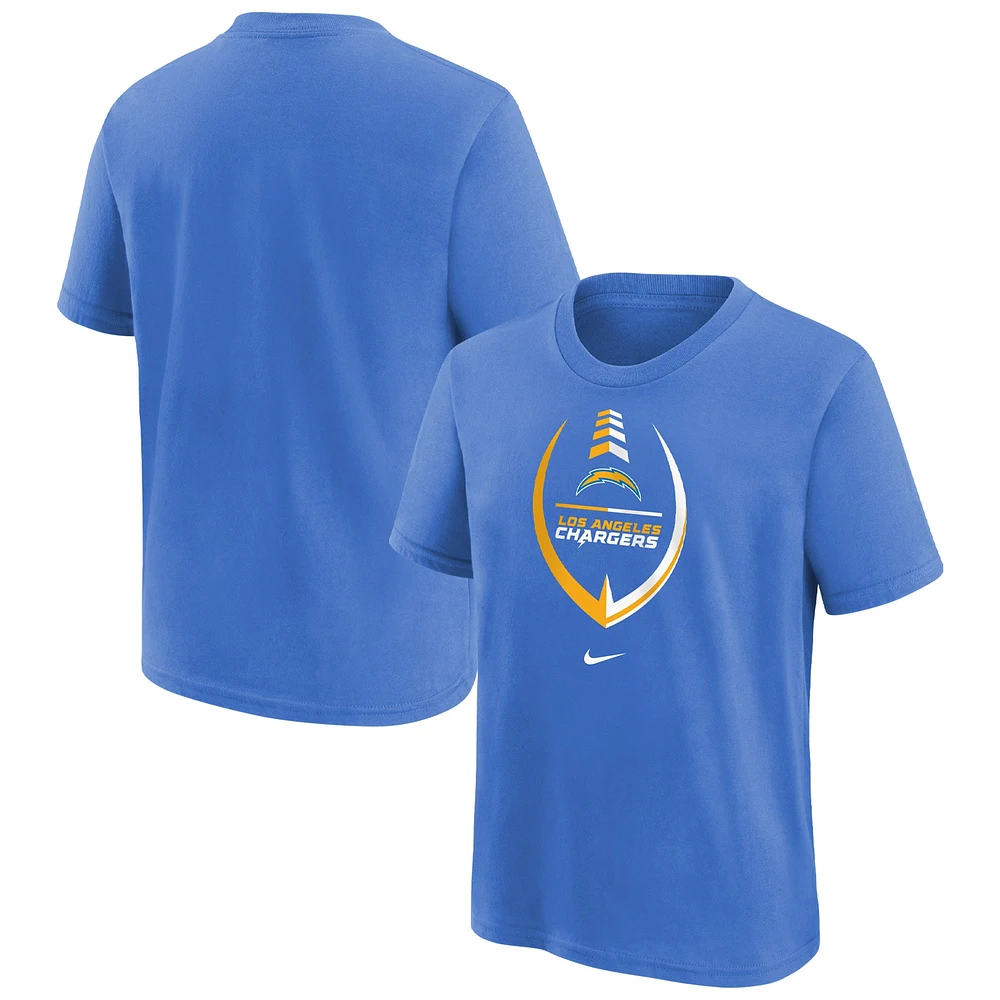 T-shirt Los Angeles Chargers Icon Nike Powder Blue pour fille préscolaire