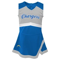 Robe Los Angeles Chargers Cheer Captain bleu poudré pour fille avec bloomer