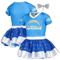 Girls Youth Powder Blue Los Angeles Chargers Tutu Tailgate Game Day V-Neck Costume