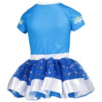 Girls Youth Powder Blue Los Angeles Chargers Tutu Tailgate Game Day V-Neck Costume