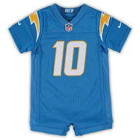 Maillot Nike Justin Herbert pour bébé, barboteuse de jeu des Chargers Los Angeles, bleu poudre