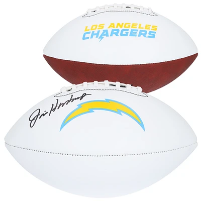 Ballon de football Franklin White Panel autographié par Jim Harbaugh des Los Angeles Chargers