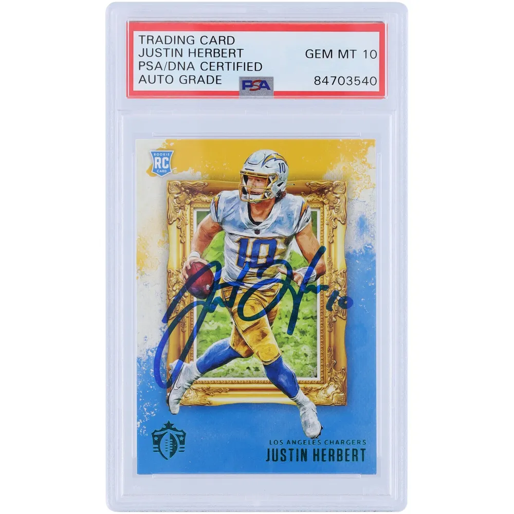 Lids Justin Herbert Los Angeles Chargers Autographed 2020 Panini Chronicles  Gridiron Kings Teal Variation #GK-3 PSA Authenticated 10 Rookie Card
