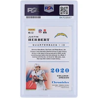 Carte de recrue authentifiée 2020 Panini Chronicles #53 PSA autographiée par Justin Herbert des Los Angeles Chargers