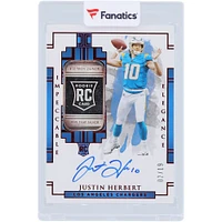 Carte recrue Panini Impeccable Silver Bar Relic #103 #2/19 autographiée par Justin Herbert des Los Angeles Chargers 2020