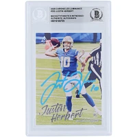 Carte de recrue authentifiée signée Justin Herbert Los Angeles Chargers 2020 Panini Luminance Powder Blue Paint #203 Beckett Fanatics
