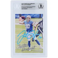 Carte de recrue authentifiée signée Justin Herbert Los Angeles Chargers 2020 Panini Luminance Powder Blue Paint #203 Beckett Fanatics