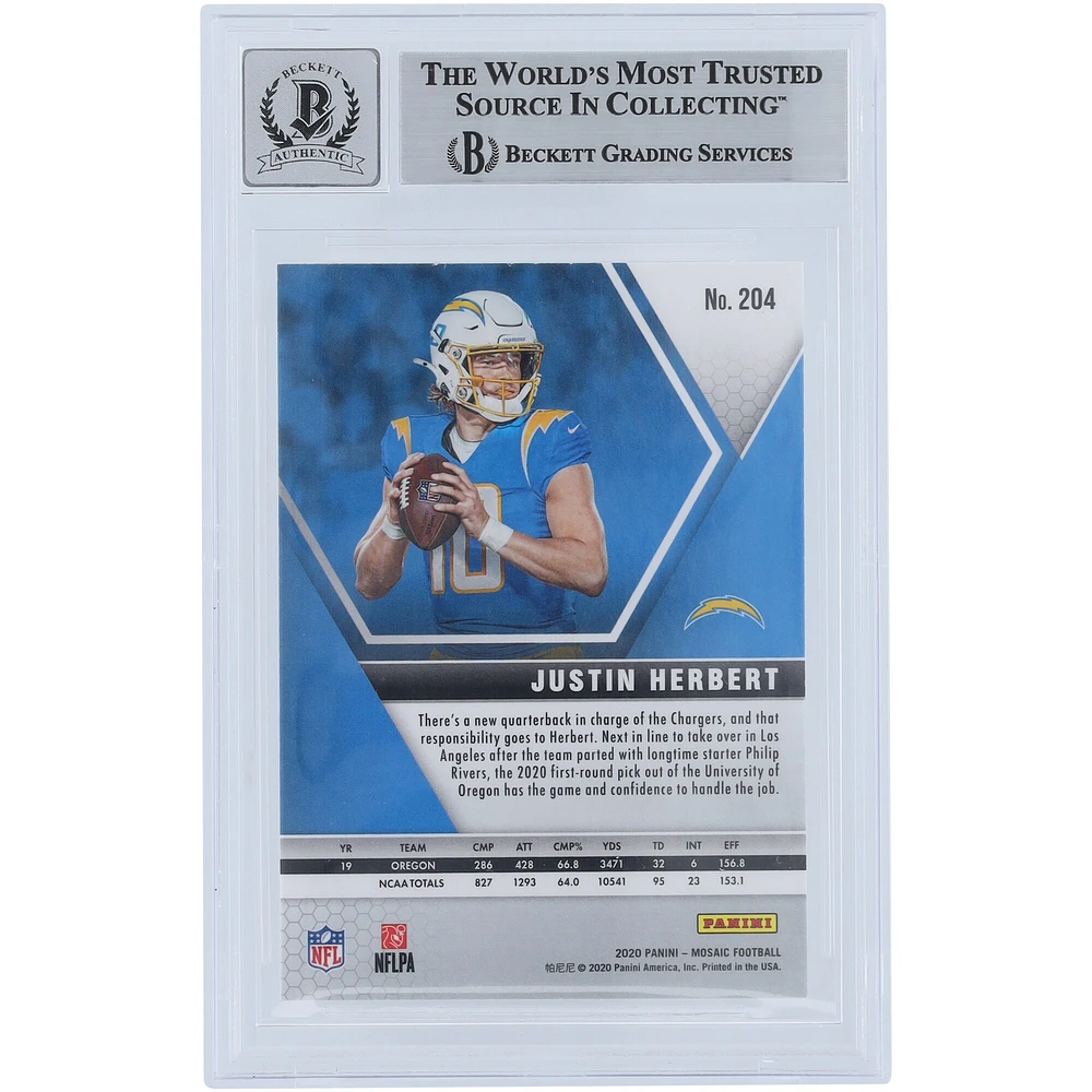 V106832 LosCha Justin Herbert Los Angeles Chargers Autographié 2020 Panini Mosaic #204 Beckett Fanatics Witnessed Authentifié 9/10 Rookie Card 10 Justin Herbert AUT PAA TRADING CARDS 45646 AUTTRC CA01F06891 #41