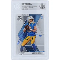 Justin Herbert Los Angeles Chargers Autographié 2020 Panini Mosaic #204 Beckett Fanatics Witnessed Rookie Card Authentifié