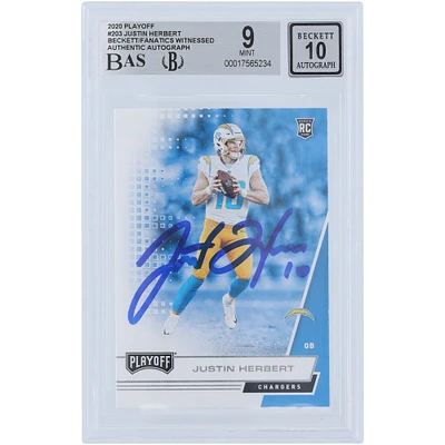 V106832 LosCha Justin Herbert Los Angeles Chargers Autographié 2020 Panini Playoff #203 Beckett Fanatics Witnessed Authentifié 9/10 Rookie Card 10 Justin Herbert AUT PAA TRADING CARDS 45646 AUTTRC CA01F06892 #42
