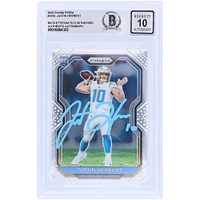 Justin Herbert Los Angeles Chargers Autographié 2020 Panini Prizm Light Blue Ink #325 Beckett Fanatics Witnessed Authenticated 10 Rookie Card