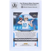 Justin Herbert Los Angeles Chargers Autographié 2020 Panini Prizm Light Blue Ink #325 Beckett Fanatics Witnessed Authenticated 10 Rookie Card