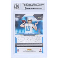 Justin Herbert Los Angeles Chargers Carte de recrue authentifiée 9/10 Panini Prizm Light Blue Ink #325 Beckett Fanatics 2020 autographiée