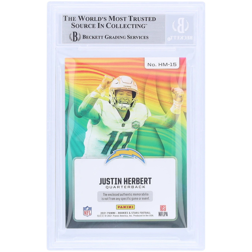 Justin Herbert Los Angeles Chargers Autographié 2020 Panini Rookies & Stars High Octane Relic #HM-15 #192/199 Beckett Fanatics Witnessed Rookie Card Authentifié