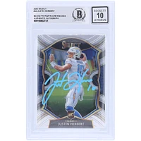 Justin Herbert Los Angeles Chargers dédicacé 2020 Panini Select Light Blue Ink # 44 Beckett Fanatics témoin authentifié 10 Rookie Card
