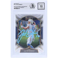 Justin Herbert Los Angeles Chargers dédicacé 2020 Panini Select Light Blue Ink # 44 Beckett Fanatics témoin authentifié 10 Rookie Card