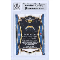 Justin Herbert Los Angeles Chargers dédicacé 2020 Panini Select #144 Beckett Fanatics témoin authentifié 10 Rookie Card