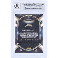 Justin Herbert Los Angeles Chargers Carte Panini Select #44 Beckett 2020 authentifiée par les fanatiques de Beckett avec l'inscription « 2020 OROY »