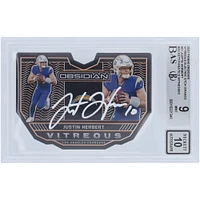 Carte autographiée 2021 Panini Obsidian Etch Orange White Paint #V-21 #/25 Beckett Fanatics Witnessed Authenticated 9/10 de Justin Herbert Los Angeles Chargers